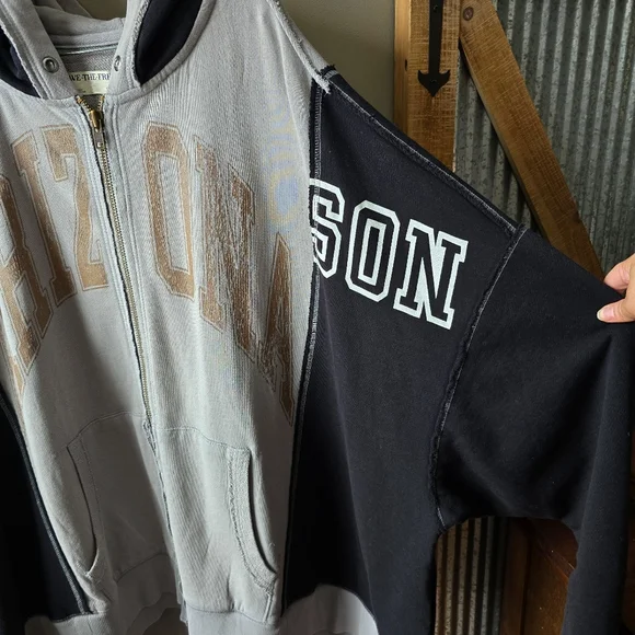 We The Free Free People Retro Remade Hoodie Washed Black Nwt - Picture 7 of 10